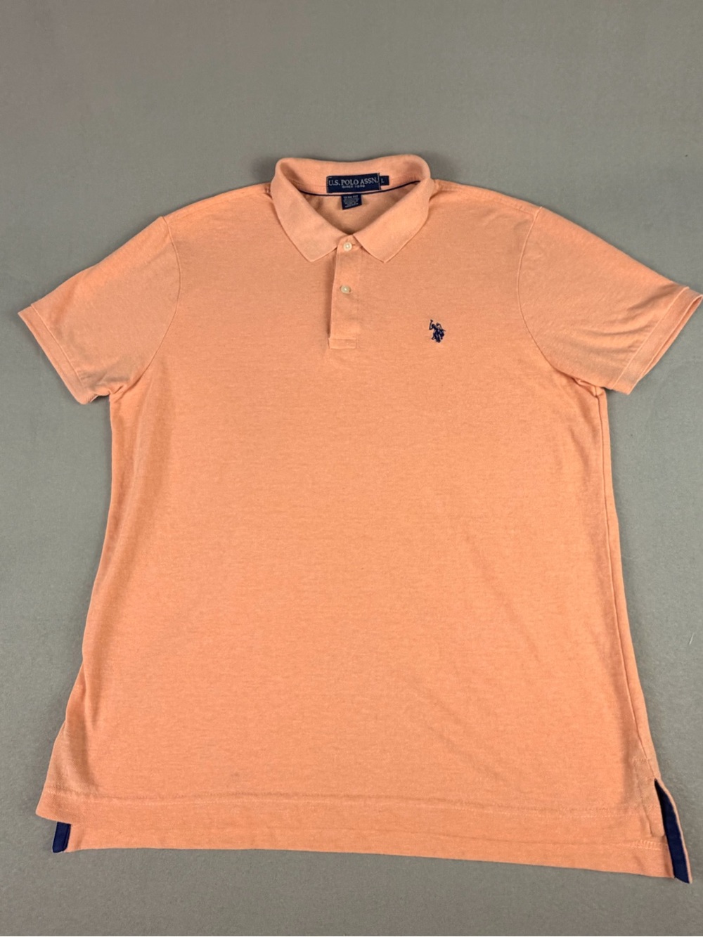 U.S. Polo Assn. Men’s Peach Polo with Navy Logo - Slim Fit
SKU0003